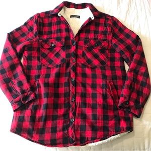 Zara Women Premium Buffalo Plaid Fleece Lined Shaket